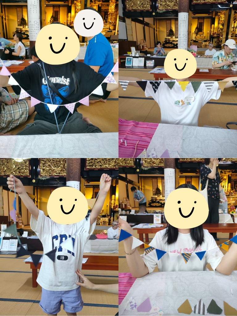 おとなとこどものしごと市に出店_アップサイクルワークショップ　ハギレでガーランド作りの様子 新潟市の整理収納アドバイザー SEIKA‐整家‐